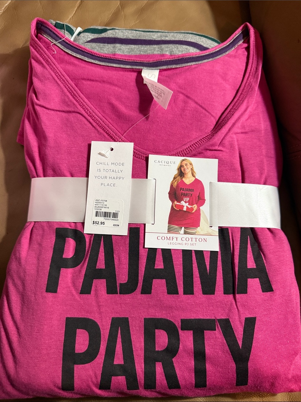 Cacique Hot Pink 'Pajama Party' Comfy Cotton Sleep Set
